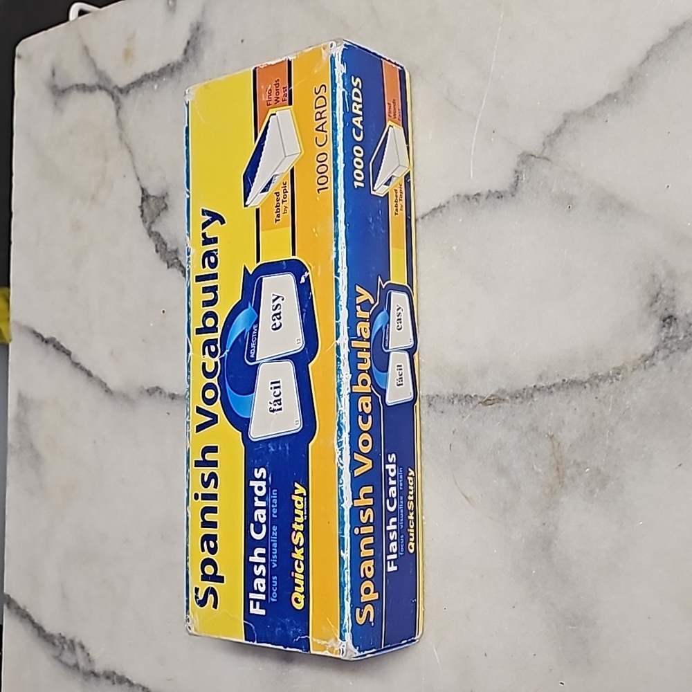 Spanish Vocabulary Flash cards 1000 business card size 2 sided cards